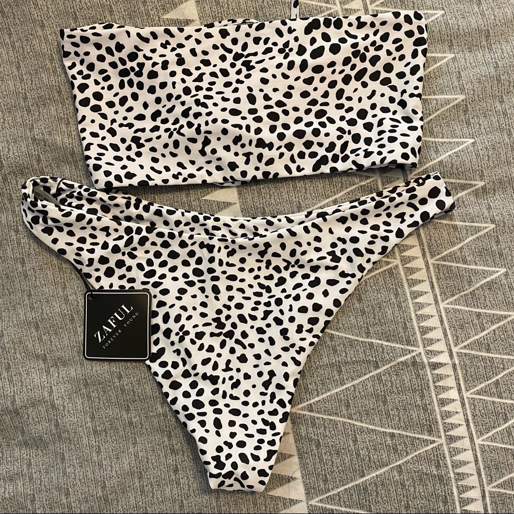 Zaful: White Cheetah Bikini